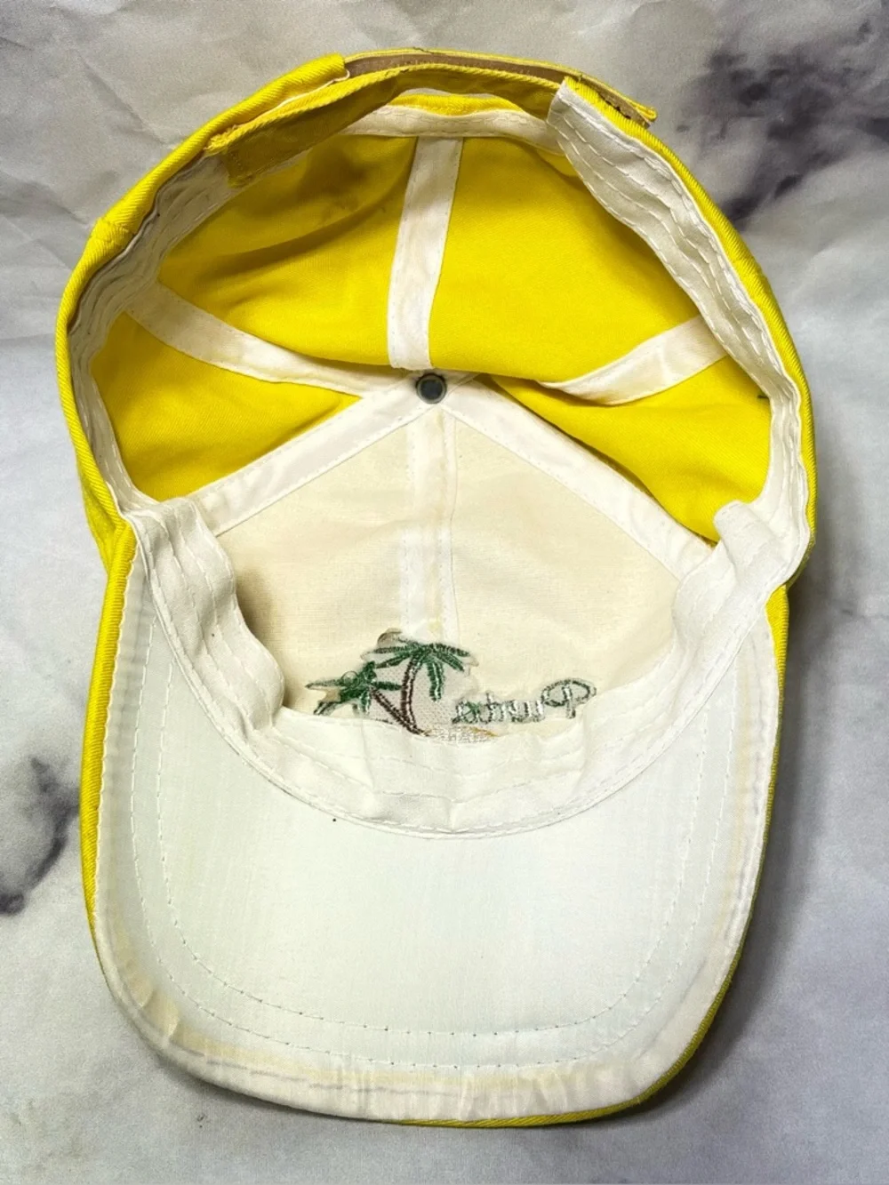 Vintage Yellow Punta Cana Embroidered Baseball Cap Beach Summer Bahamas - Picture 6 of 6